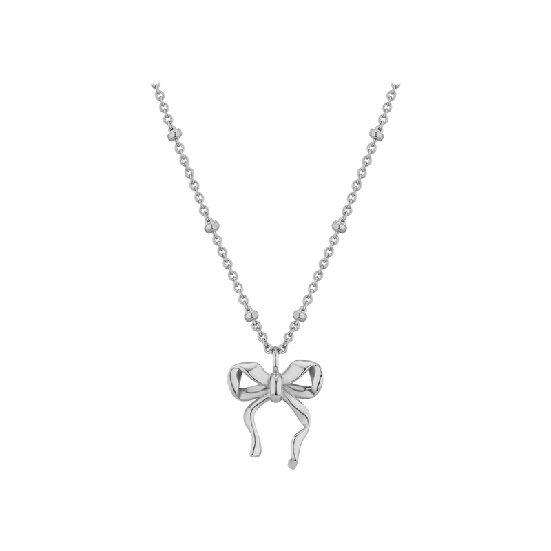 Gold&Deer 14KGP Lovely Line Ribbon Necklace White Gold / 골드앤디어