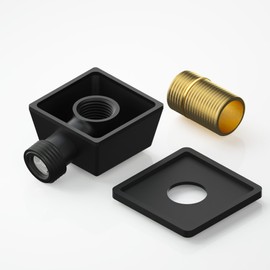 Wall Mounted Supply Elbow, Wall Elbow for Hand Shower, Solid Brass Wall Supply Elbow, Check Valve Included (Matte Black)