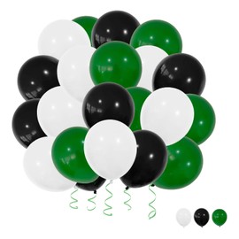 Black White Green Confetti Balloons, 40pcs 12 Inch Party Balloons,Natural Latex Balloons for Men Women Girls Birthday, Wedding, Bridal Shower, Graduation, Casino Theme Party Decorations