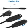 1Ft 360° Rotating Flat Plug Extension Cord with 3 Outlets