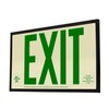 LFI Lights | Photoluminescent Exit Sign with Green Letters | Rigid Plastic | 50' Viewing Distance | Black Frame | Single Sided | Optional Adhesive Arrows | Wall Mount | UL Listed | PA1-G-50