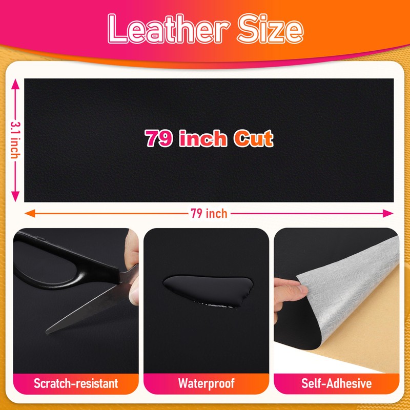 Meneng Self-Adhesive Leather Repair Patch: 3.1"x79" Invisible Leather Repair Tape