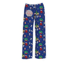 BRIEF INSANITY Snoopy Unisex Lounge Pajama Pants - Loose-Fit, Ultra-Soft, Holiday Wear - Snoopy Merry Christmas Sleep Bottoms (XX-Large)