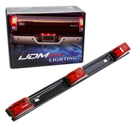 iJDMTOY Red Lens 3-Section-Lamp Truck Rear Tailgate or Trailer LED ID Light Bar Compatible with F-150 F-250 F-350 RAM Silverado Sierra 1500 2500 3500, etc (Mods Required for Add-On Installation)