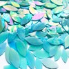 KALUCION 120 Pcs Iridescent Aqua Mosaic Tiles, Hand Cut Stained