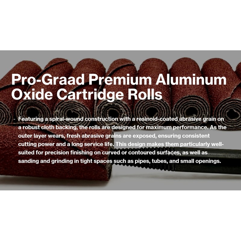 50 Piece Abrasive Sanding Cartridge Spiral Roll Sander Kit, Mini