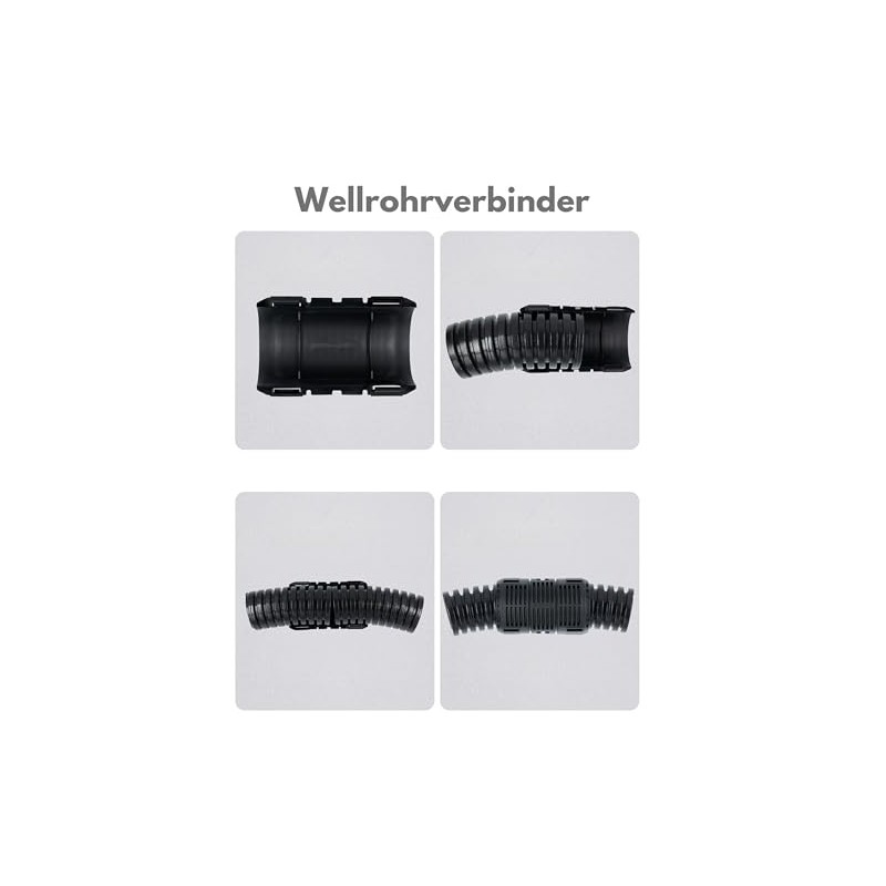 Corrugated Pipe Connector M32 - Sleeve Black, 4 Half Shells