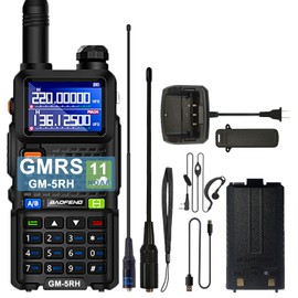 BAOFENG GM-5RH GMRS Ham Radio USB-C Charging Radio 1.77'' LCD Screen One Key Freuency Mactch Walkie Talkie for Adult with 771 Antenna and Eapiece