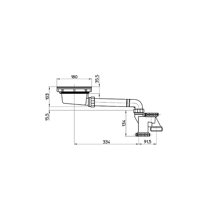 SANEI H6560S Thin Trap, Thin Trap, BL Specification, Nominal 50