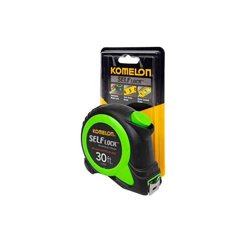 Komelon 30-FT Tape Measure with Self Locking Blade, Retractable (SL2830)