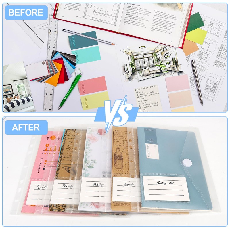 Pack of 50 A5 Document Wallets Waterproof Document Folders for