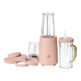 Made By Gather Beautiful Personal Blender Set with 12 Pieces, 240 W, Rose by Drew Barrymore - Rose