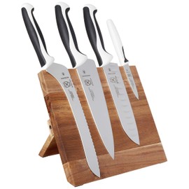 Mercer Culinary Millennia 5-Piece Magnetic Board Set Knife Block, White