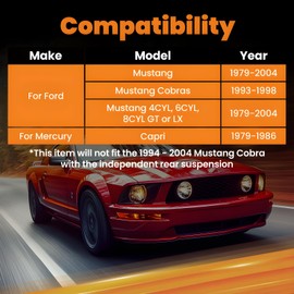 Tuningsworld Rear Upper Lower Tubular Control Arm Kit w/Hardware for Ford Mustang 1979-2004 Camber Arms