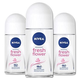 NIVEA FRESH FRESH FLOWER, ROLL-ON - FREE ALCOHOL, ANTIPERSPIRANT DEODORANT, 48 HOURS PROTECTION, 1.7 OZ (PACK OF 3)