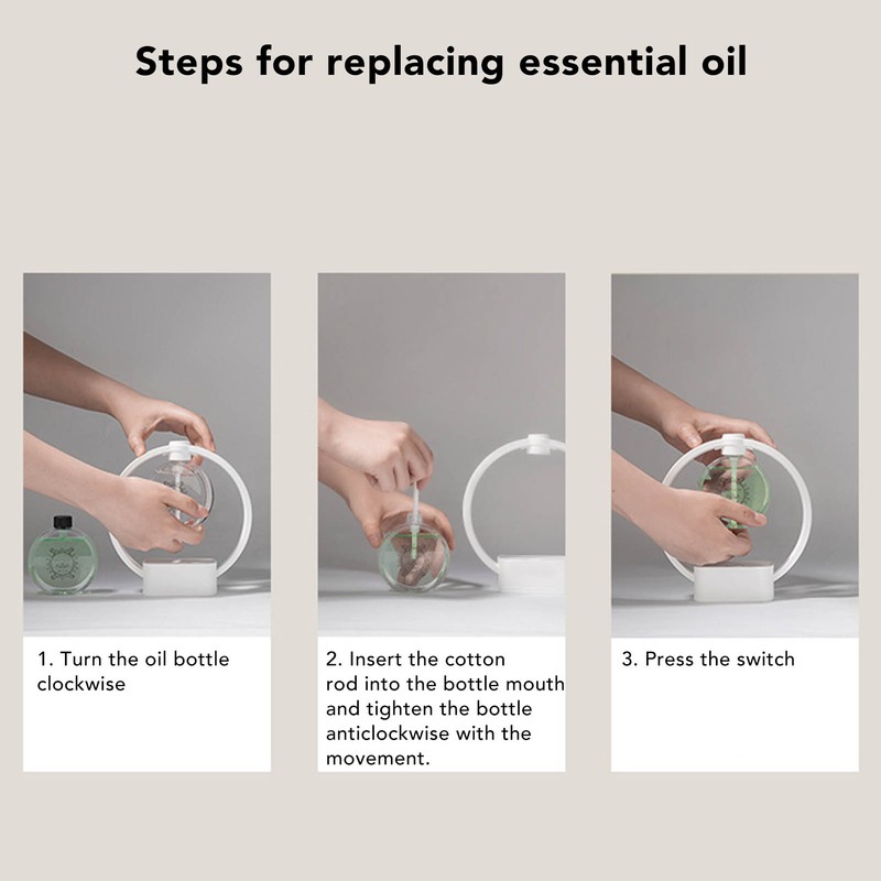 Essential Oil Diffuser USB Automatic Spray Lightweight LED Light 1200mAh