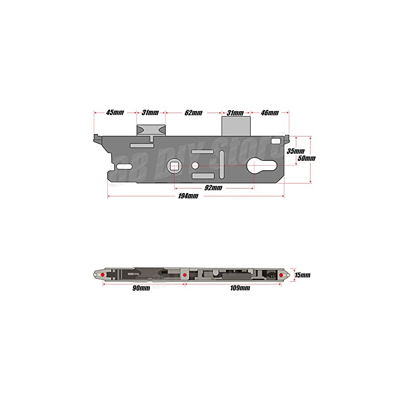 Fuhr 856 Replacement Door Lock Gearbox Centre Case 35mm Backset