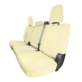 FH Group Custom Fit Car Seat Covers Specifically Made for 2019-2023 GMC Sierra 1500 2500HD 3500HD SLT AT4 Denali - Ultraflex Neoprene Water Resistant Automotive Seat Covers - Rear Set Solid Beige