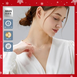 KRKC Moissanite Women's Necklace, 6 Prong Single Diamond 0.5 ct/1ct/2ct/3ct/4 ct/925 Silver Moissanite Pendant Necklace, Hypoallergenic, White Gold Plated, Adjustable Length, Gift Box Included, Gift