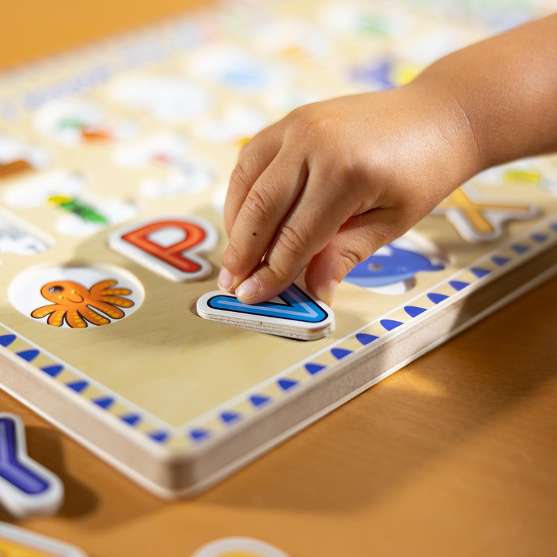 Melissa & Doug Wooden Alphabet Sound Puzzle - Wooden Puzzle