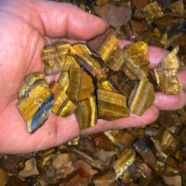 (SMALL) GOLD Tiger Eye Rough - 1000 Carat Lots + a FREE Faceted Gemstone