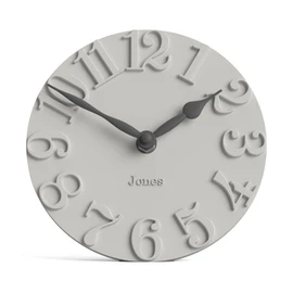 Jones Clocks® Hampstead desk clock | Freestanding | Pale grey | Elegant raised moulded numerals | Ideal for shelf mantel living room home office or bedside