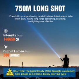 Vastlite Minima Bow LEP Flashlight Portable - 280 Lumens,Range of 2460 feet 3 Modes LEP Flashlight With Flash,High Brightness,Long Range,and high Collimation Characteristics(with Battery)(Colorful)