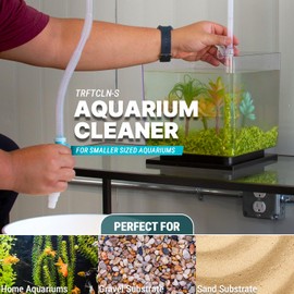 TERA PUMP - 2pk Aquarium Cleaner Fish Tank Gravel Sand Cleaner Change Water Manual Hand Water Pump for Small Aquariums (under 10 gallons), BPA Free, Easy Assembly, Transfer at 1 GPM (2 Pumps)
