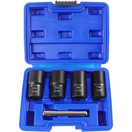 CENPEK 5Pcs Twist Socket Set,1/2 Inch Drive Damaged Bolt Remover, Grip Nut Extractor Socket Sets for Removal of Locking Wheel Nuts 17mm, 19mm, 21mm and 22mm