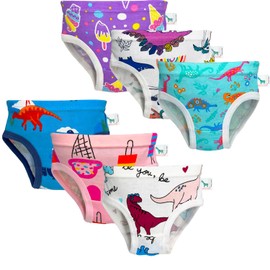 zebricolo Girls underwear,100% cotton, Toddler underwear girls 3t,2024 Dinosaur, soft and breathable, girls underwear size 8（6pcs Random pattern）