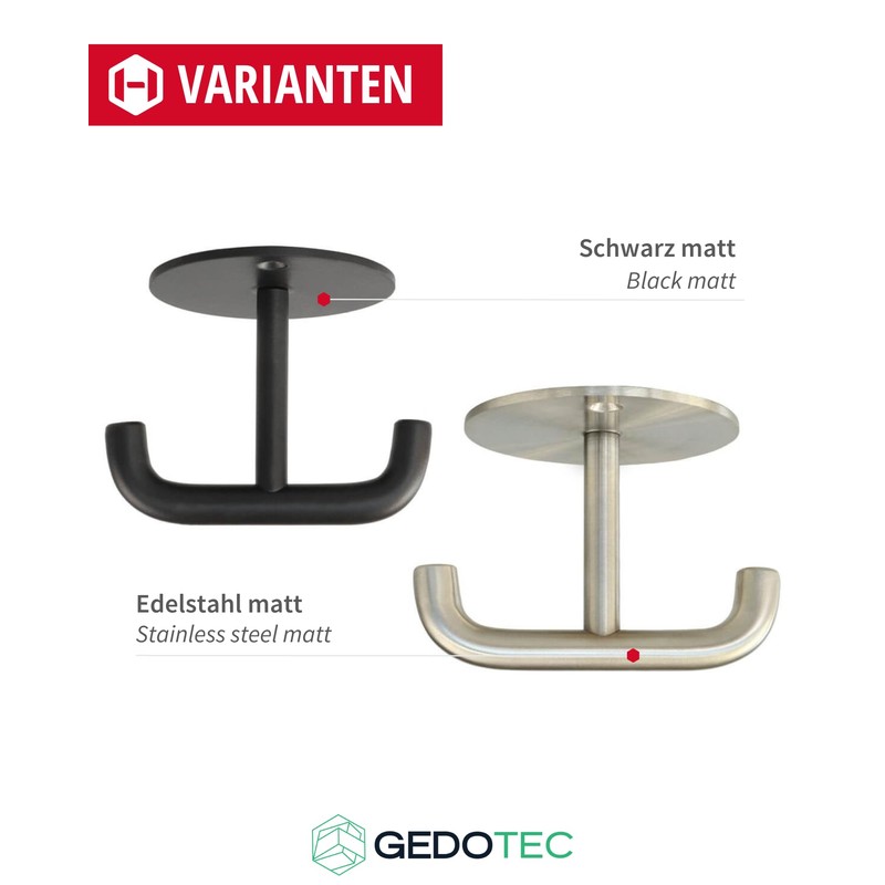 Gedotec Coat Hook Black | 1 Piece | Ceiling Hook