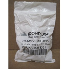 IronRidge IrongRidge 29-7000-130B Black End Clamp Kit for 1.30in Thick Module **BAG OF 4**