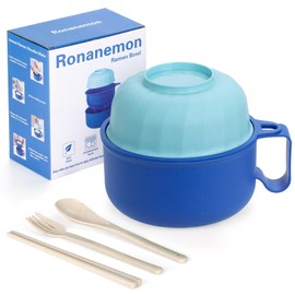 Ronanemon Large Ramen Bowl,40oz Ramen Noodle Bowls Microwavable, Ramen Cooker with strainer, Microwave Pasta Cooker, Gift for College Boys Girls Male Female Dorm Room Essentials Instant Lunch