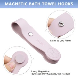 1 Pcs Strong Magnetic Towel Clips for Kitchen, Waterproof Silicone Towel Holder, Multi-Purpose Clips for Bathroom, Kitchen, Outdoor Use (Lilac)