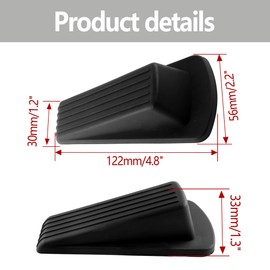 LVYKING 5 Pcs Door Stoppers for Bottom of Door, Rubber Door Stopper Wedge, Anti-Collision Door Stop for Carpet Heavy Duty Door, Black