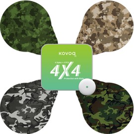 Kovoq Libre 3 & Plus Sensor Covers Waterproof, 16 Pack Freestyle Libre 3 Sensor Patches with Protecive Hard Shell Cap, Patterned, Colorful & Sweatproof Adhesive Protector for Men Boys, Tin Camouflage