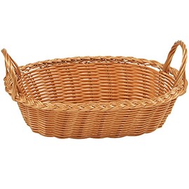 Kesper Mesh Bread Basket with Handle, Plastic, Brown, 29 x 18 x 13 cm