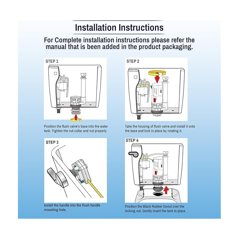 3 INCH DUAL FLUSH VALVE CONVERSION KIT AND OVERFLOW WATER