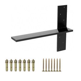 18" Heavy Duty Floating Shelf Bracket (1-Pack) - 3/8" Thick Steel Countertop Support for Floating Bars, Benches, Vanities, Desks - Hidden Wall Mount