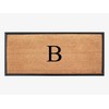 A1HC Natural Coir Monogrammed Doormat for Front Door, 24x48, Anti-Shed