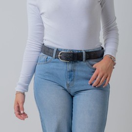 BELTINGER Women's Belt Made of Soft Full Cowhide Leather Vintage Look 4 cm Jeans Belt for Women 40 mm Leather Belt Used Look, Cognac, antique silver