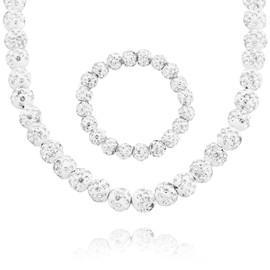 LKingel Bling Baseball Rhinestone Bead Necklace - Ice Collection Baseball Athlete Sports Inspired Shiny Necklace Accessories