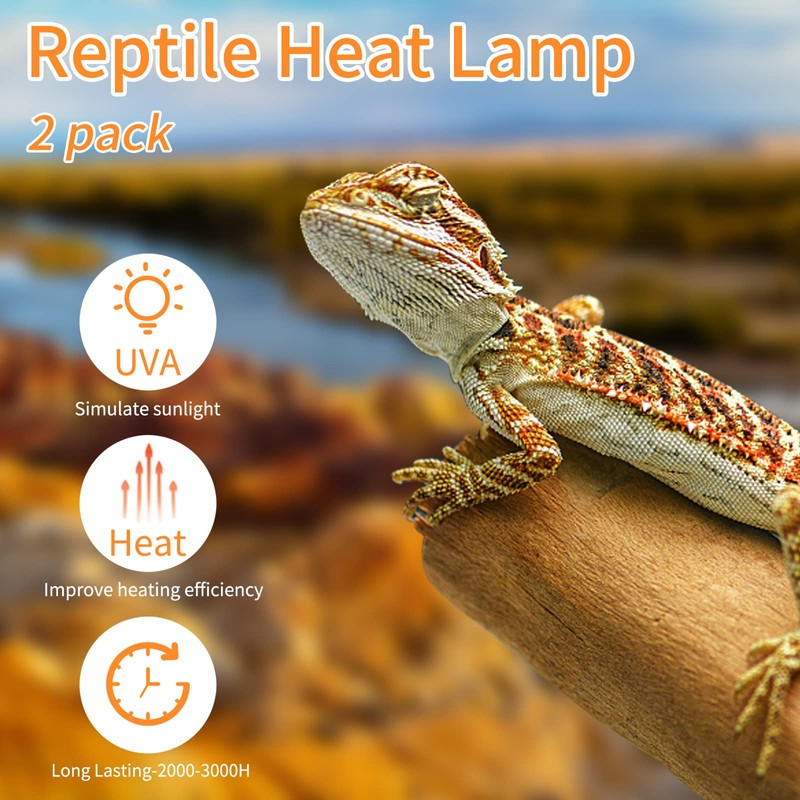 New Upgrade Reptile Heat Lamp Bulb (3rd Gen No Broken),