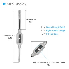 CoCud Pipe Wrench Handle Fits M3-M12 W1/8-1/2 Tap Size Zinc Alloy and Carbon Steel Adjustable Key Reamer Listening Hand Device Pack of 2