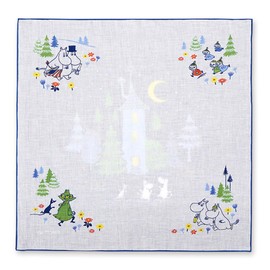 JIKAN STYLE Moomin Goods Nordic Present Lunch Cloth Bento Wrap 100% Cotton Navy Blue Let's Go Home Little My Approx. 48 x 48 cm (folded approx. 12 x 12 cm) 05936 (Let's Go Home)
