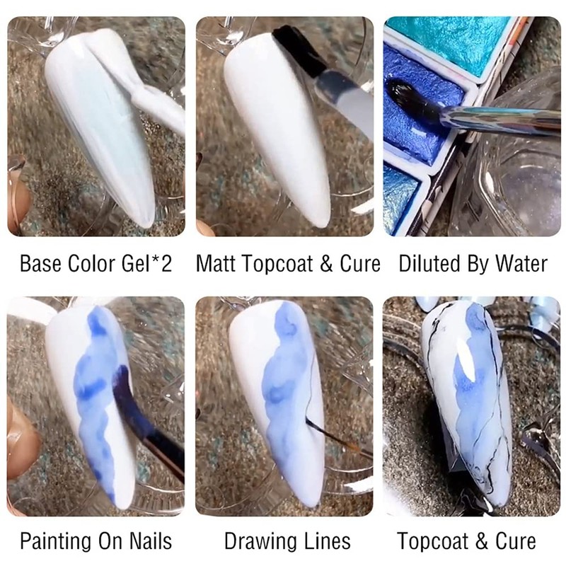 Nail Watercolor Palette Gel Nail Art (9 Colors)