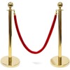 Electriduct 3 Foot Gold Stanchion Posts with Red Velvet Rope
