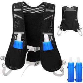 YAYUSI Chaleco de Hidratación para Correr con Botella Suave de 500ml, Mochila de Agua Ligera, Chaleco Reflectante, Arnés Ajustable Antirrebote para Correr, Senderismo, Correr, Ciclismo