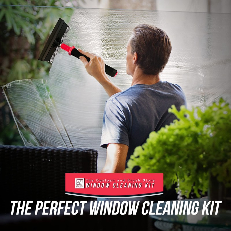 2 in 1 Telescopic Window Squeegee with Durable Squeegee Blade