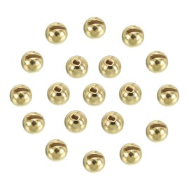 PATIKIL 2.5mm Tungsten Slotted Beads for Fly Tying, 50 Pcs Round Bead Head Ball for Jig Hooks, Gold Tone